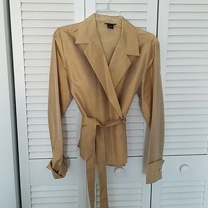 Gold Silk wrap blouse